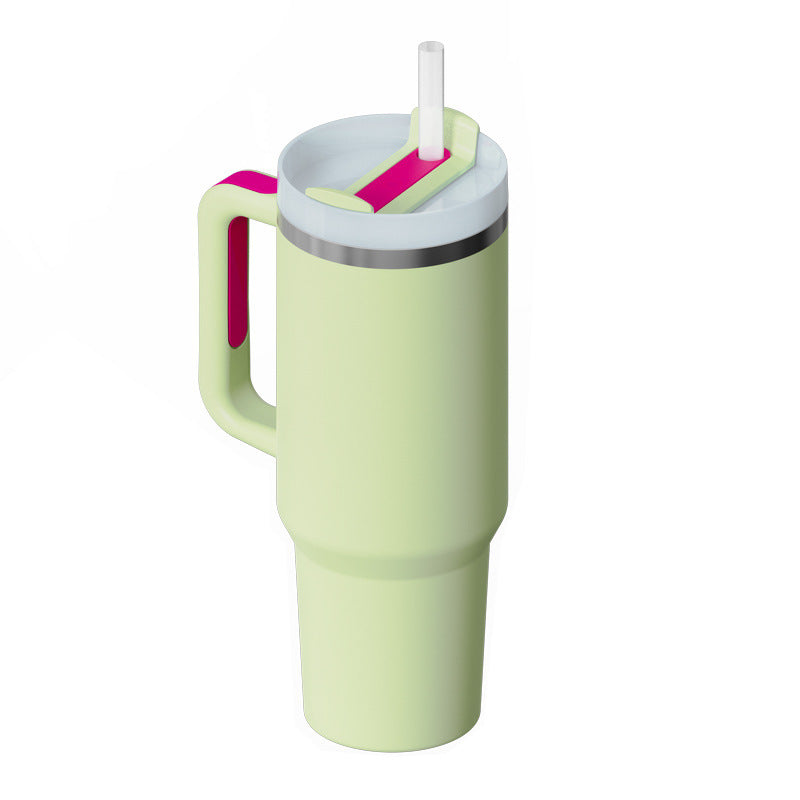 Tazza Termica 40 Oz con Manico e Cannuccia – Acciaio Inox, Spill-Proof, Isolata Sottovuoto, Perfetta per Caffè, Viaggi, Palestra e Ufficio