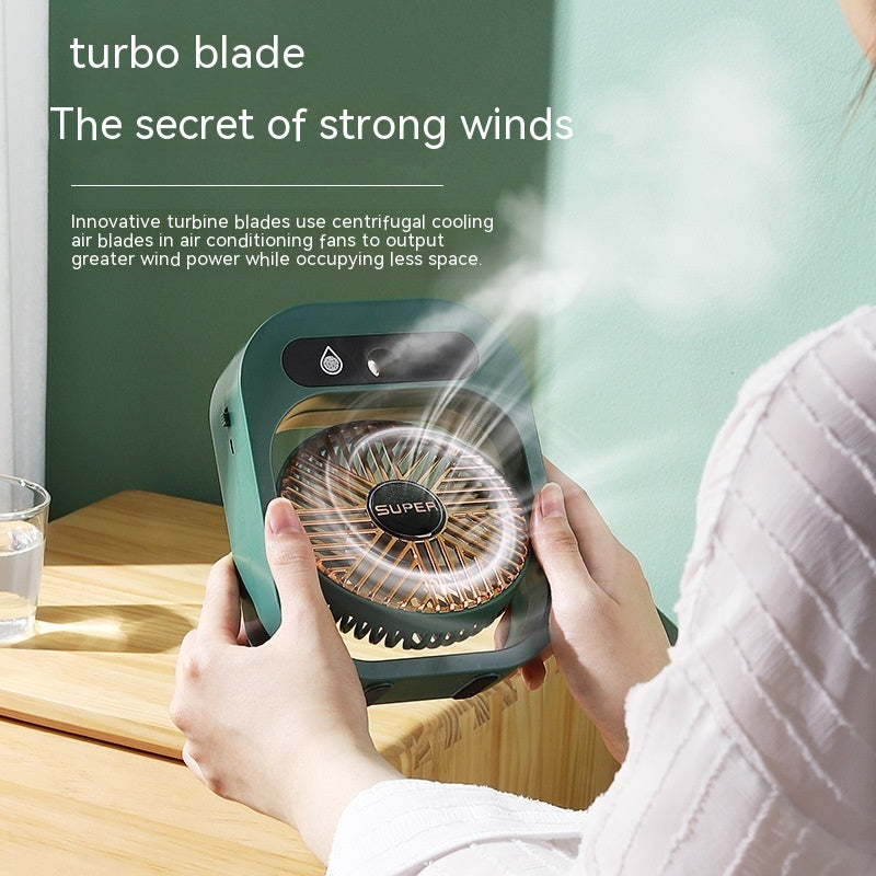 Ventilatore da Tavolo Rinfrescante 3 in 1 – USB, Portatile, Nebulizzatore e Umidificatore con 3 Velocità