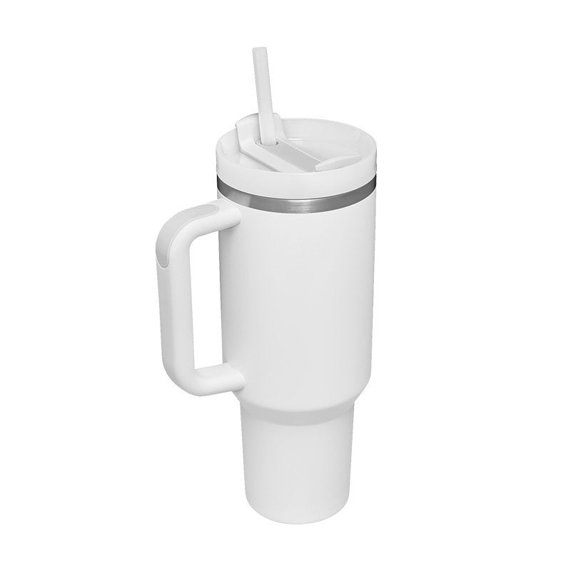 Tazza Termica 40 Oz con Manico e Cannuccia – Acciaio Inox, Spill-Proof, Isolata Sottovuoto, Perfetta per Caffè, Viaggi, Palestra e Ufficio