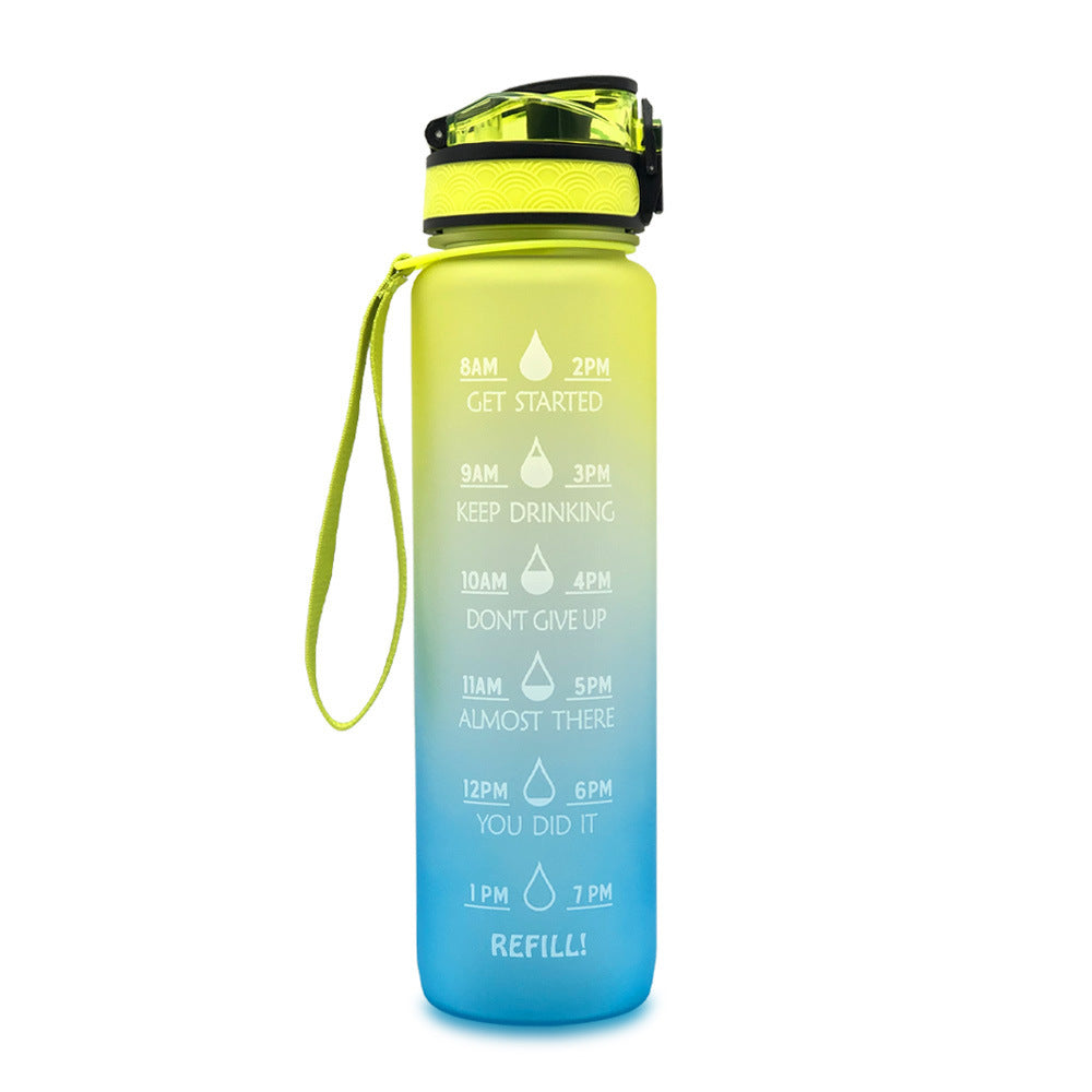 Borraccia Motivazionale 1L in Tritan con Indicatore Orario – Tappo a Scatto, Antiperdita, Ideale per Sport e Fitness