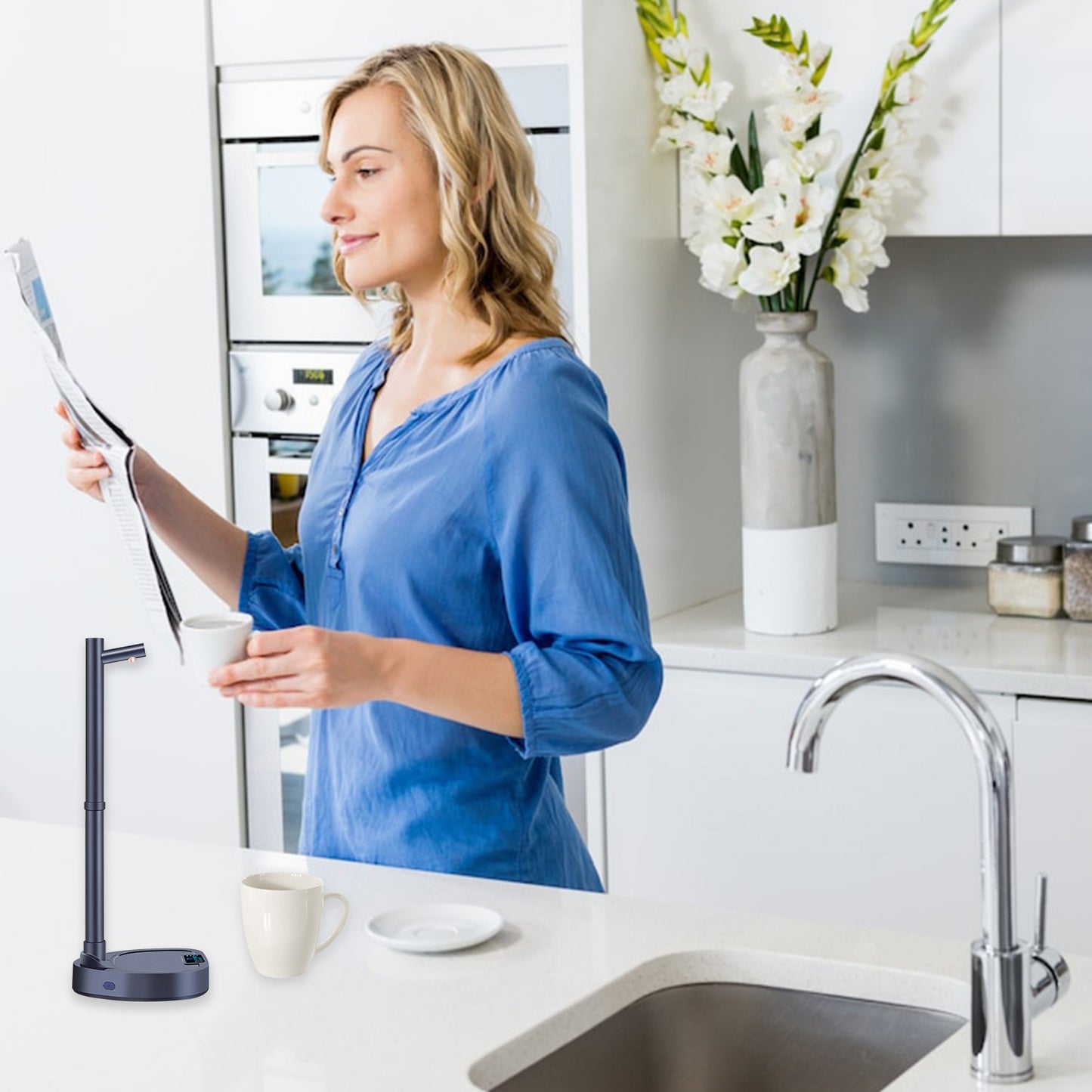 Dispenser Acqua Automatico da Tavolo – Pompa Elettrica Ricaricabile USB con Tubo Estensibile e Supporto