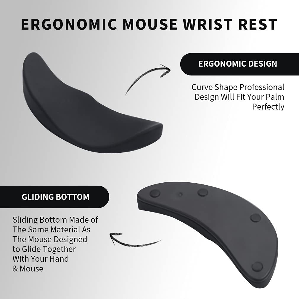 Poggiapolsi Ergonomico per Mouse – Pad in Silicone Gel Antiscivolo, Supporto Polso per Ufficio e Gaming