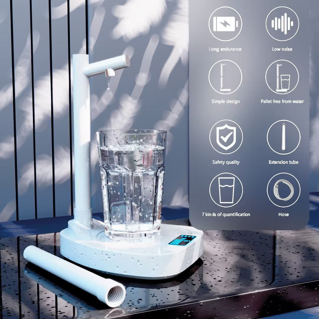 Dispenser Acqua Automatico da Tavolo – Pompa Elettrica Ricaricabile USB con Tubo Estensibile e Supporto