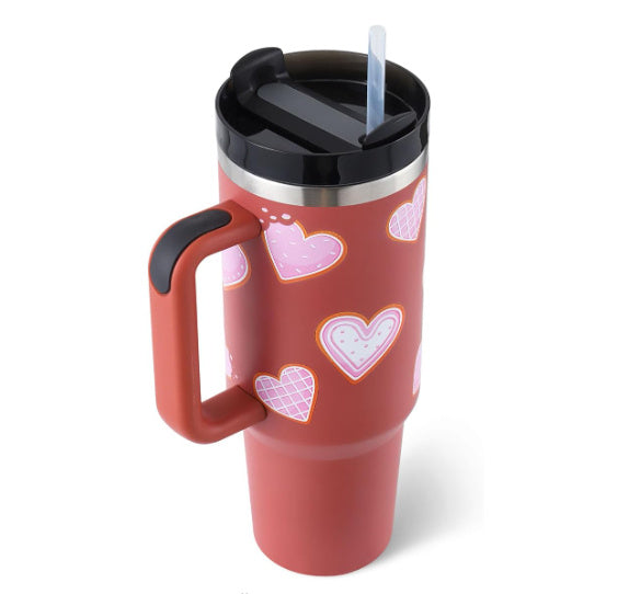 Tazza Termica 40 Oz con Manico e Cannuccia – Acciaio Inox, Spill-Proof, Isolata Sottovuoto, Perfetta per Caffè, Viaggi, Palestra e Ufficio