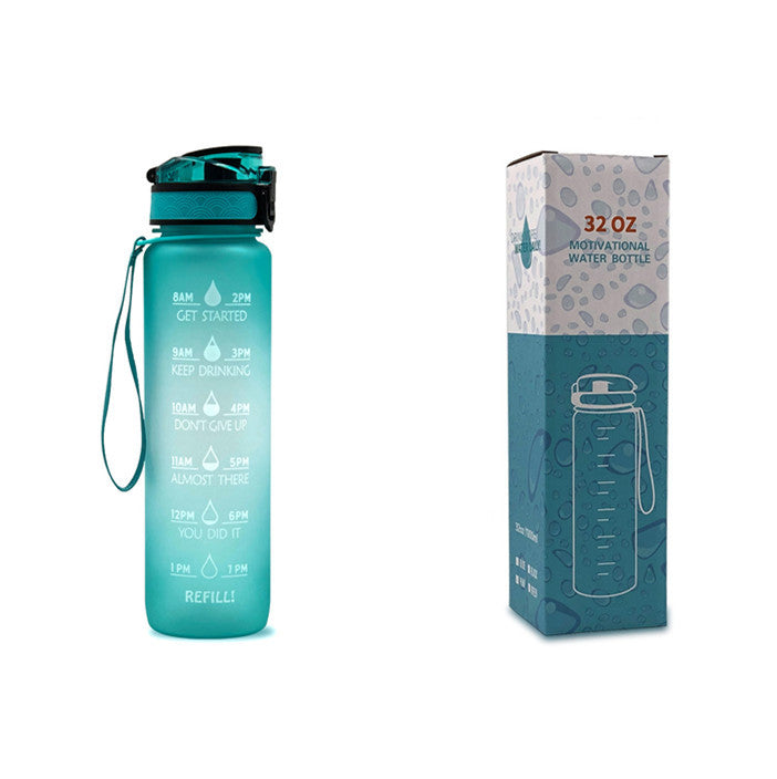 Borraccia Motivazionale 1L in Tritan con Indicatore Orario – Tappo a Scatto, Antiperdita, Ideale per Sport e Fitness