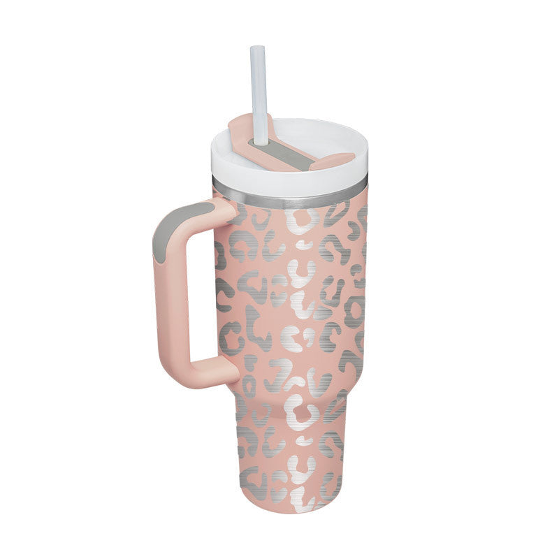 Tazza Termica 40 Oz con Manico e Cannuccia – Acciaio Inox, Spill-Proof, Isolata Sottovuoto, Perfetta per Caffè, Viaggi, Palestra e Ufficio