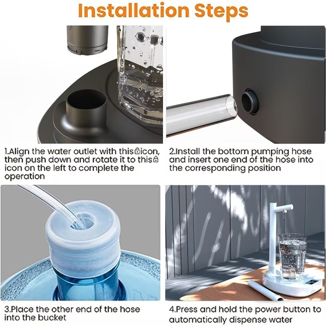 Dispenser Acqua Automatico da Tavolo – Pompa Elettrica Ricaricabile USB con Tubo Estensibile e Supporto