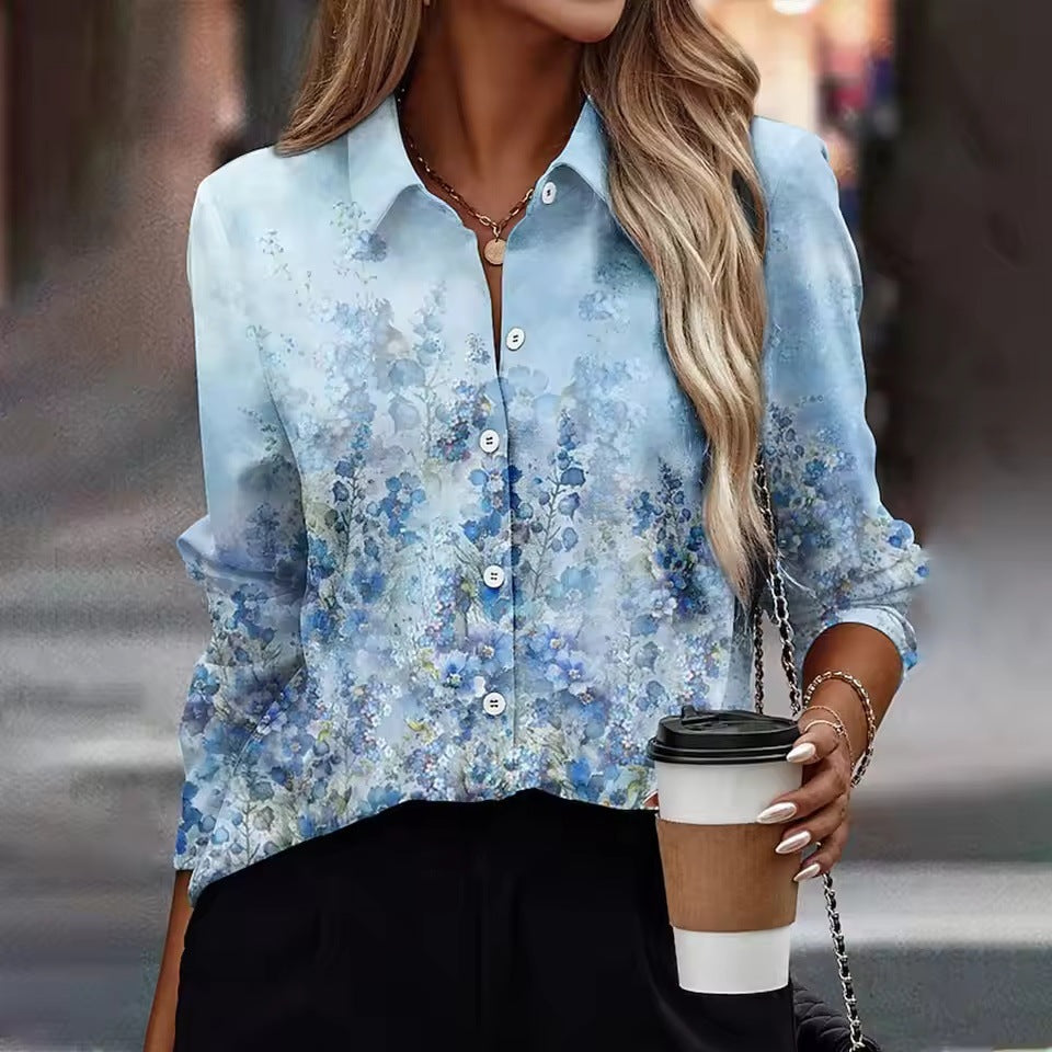 Camicia Floreale 3D da Donna, Elegante e Raffinata