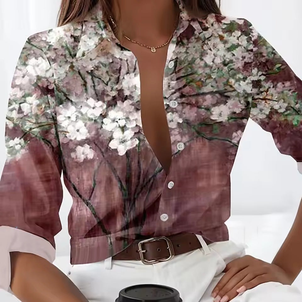 Camicia Floreale 3D da Donna, Elegante e Raffinata