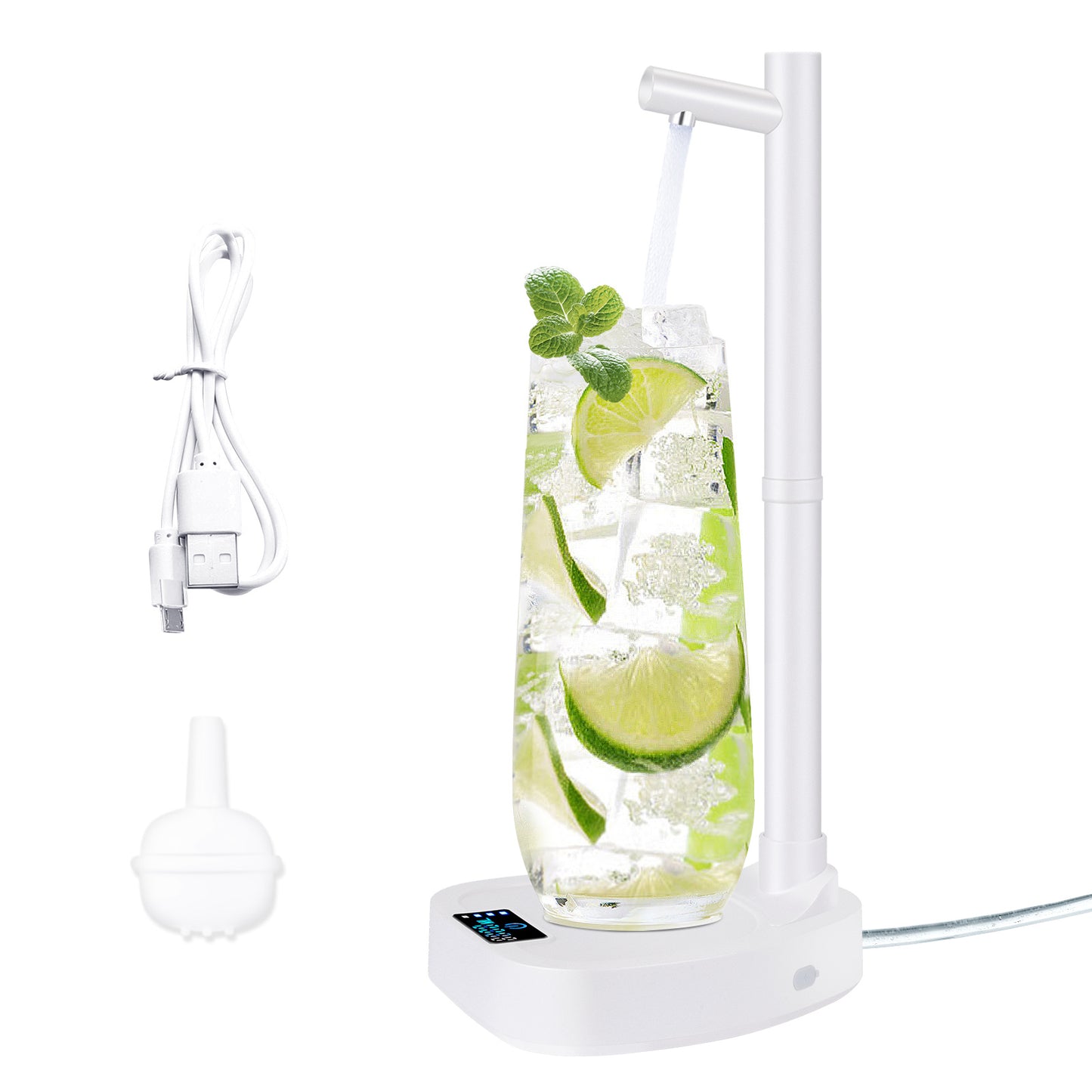 Dispenser Acqua Automatico da Tavolo – Pompa Elettrica Ricaricabile USB con Tubo Estensibile e Supporto