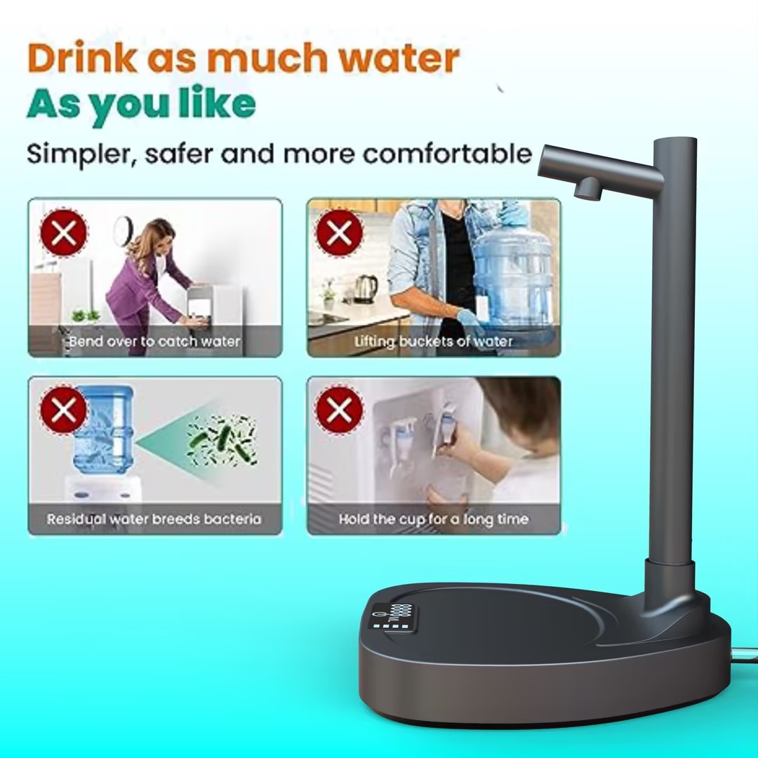 Dispenser Acqua Automatico da Tavolo – Pompa Elettrica Ricaricabile USB con Tubo Estensibile e Supporto