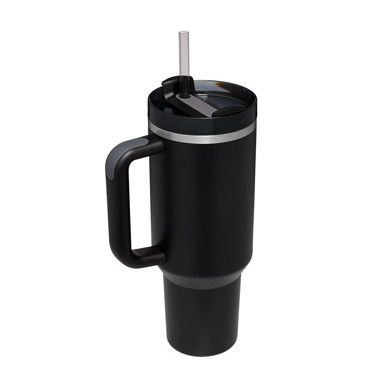 Tazza Termica 40 Oz con Manico e Cannuccia – Acciaio Inox, Spill-Proof, Isolata Sottovuoto, Perfetta per Caffè, Viaggi, Palestra e Ufficio