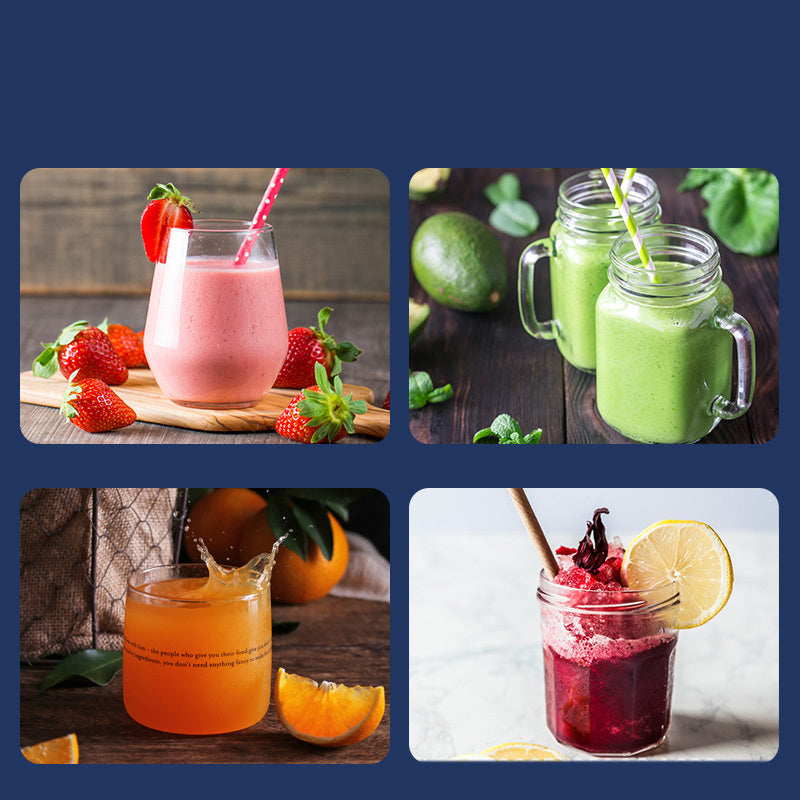 Frullatore Portatile 140W – Mini Juicer Ricaricabile USB 400ml, Funzione Smoothie, Milkshake, Sbattitore Uova – Colore Blu Tunisino