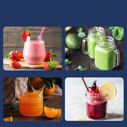 Frullatore Portatile 140W – Mini Juicer Ricaricabile USB 400ml, Funzione Smoothie, Milkshake, Sbattitore Uova – Colore Blu Tunisino