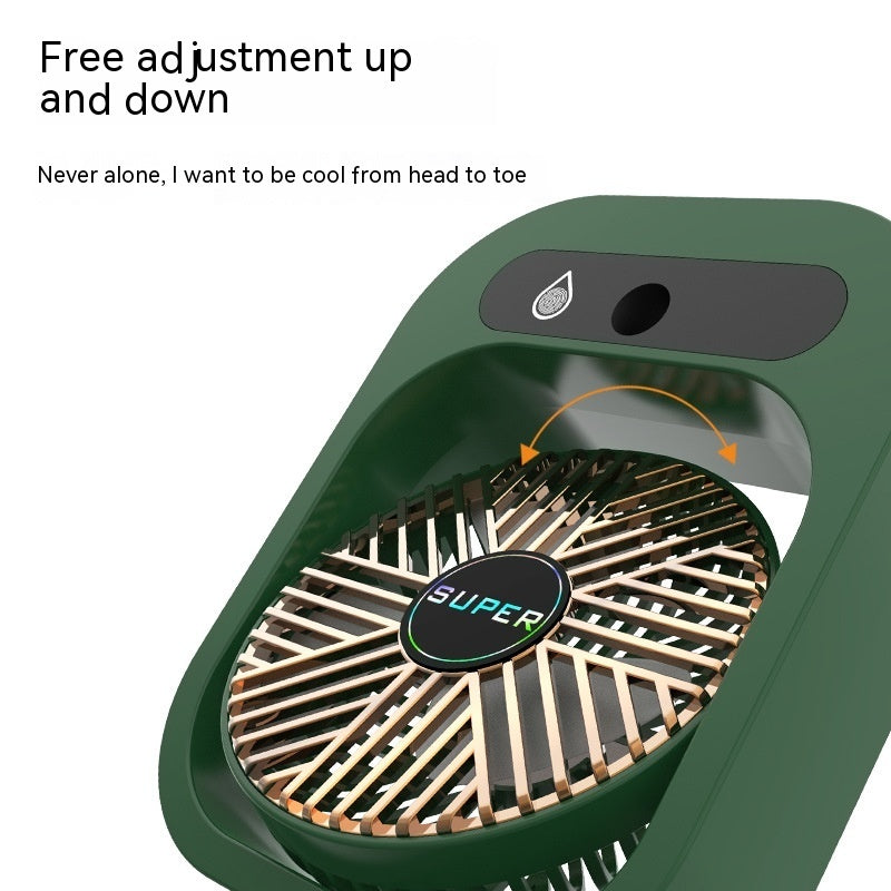 Ventilatore da Tavolo Rinfrescante 3 in 1 – USB, Portatile, Nebulizzatore e Umidificatore con 3 Velocità
