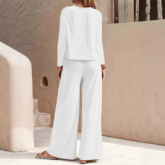 Completo Donna con Pantaloni Larghi e Maglia a Maniche Lunghe – Stile Loose