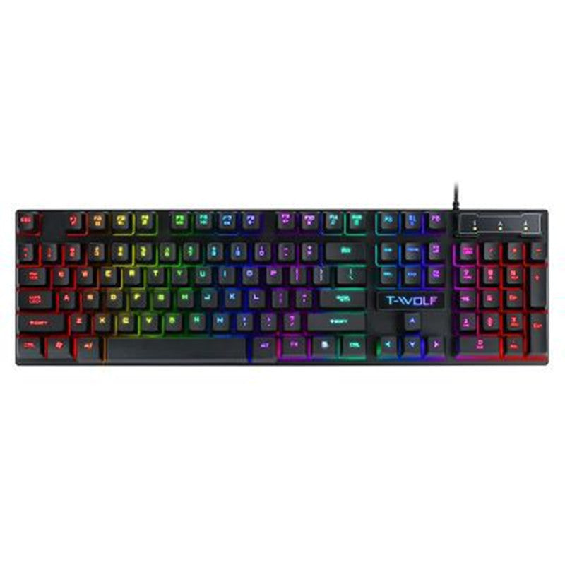 Tastiera da Gaming USB Cablaggio – Retroilluminata, Tasti Flottanti e Ergonomica