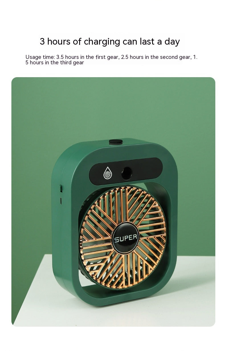 Ventilatore da Tavolo Rinfrescante 3 in 1 – USB, Portatile, Nebulizzatore e Umidificatore con 3 Velocità