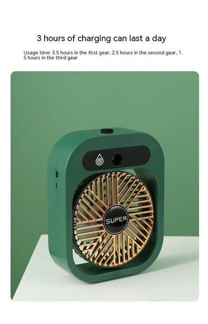 Ventilatore da Tavolo Rinfrescante 3 in 1 – USB, Portatile, Nebulizzatore e Umidificatore con 3 Velocità