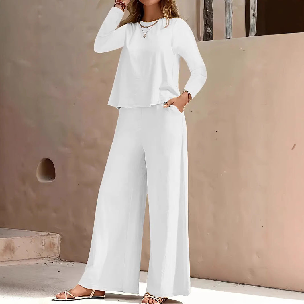 Completo Donna con Pantaloni Larghi e Maglia a Maniche Lunghe – Stile Loose