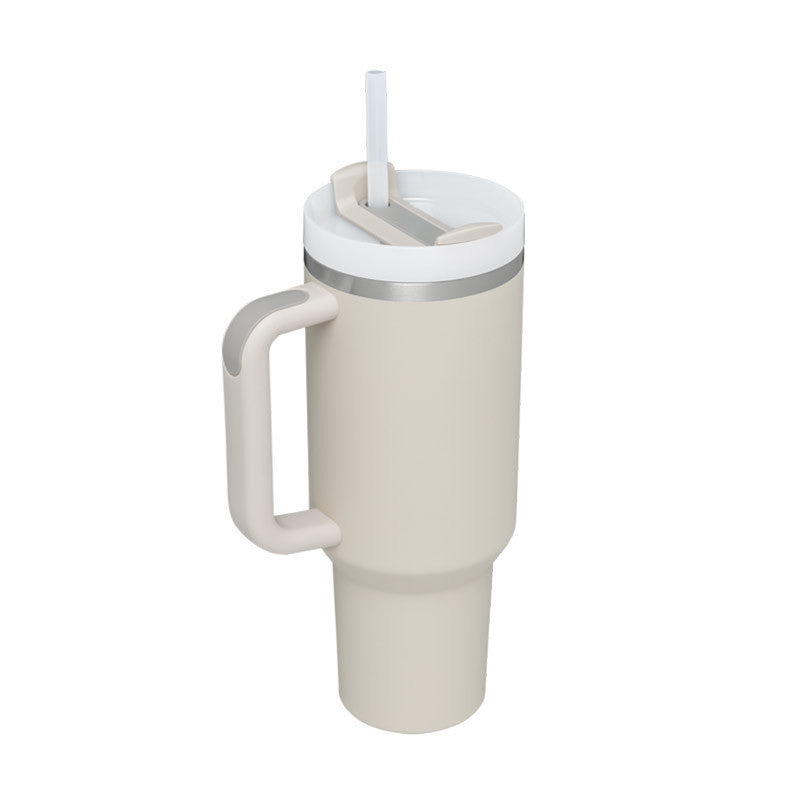 Tazza Termica 40 Oz con Manico e Cannuccia – Acciaio Inox, Spill-Proof, Isolata Sottovuoto, Perfetta per Caffè, Viaggi, Palestra e Ufficio