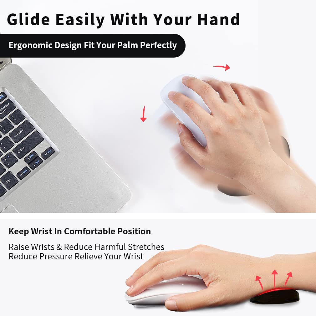 Poggiapolsi Ergonomico per Mouse – Pad in Silicone Gel Antiscivolo, Supporto Polso per Ufficio e Gaming