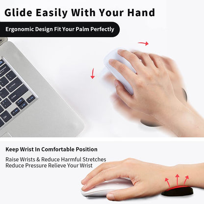 Poggiapolsi Ergonomico per Mouse – Pad in Silicone Gel Antiscivolo, Supporto Polso per Ufficio e Gaming