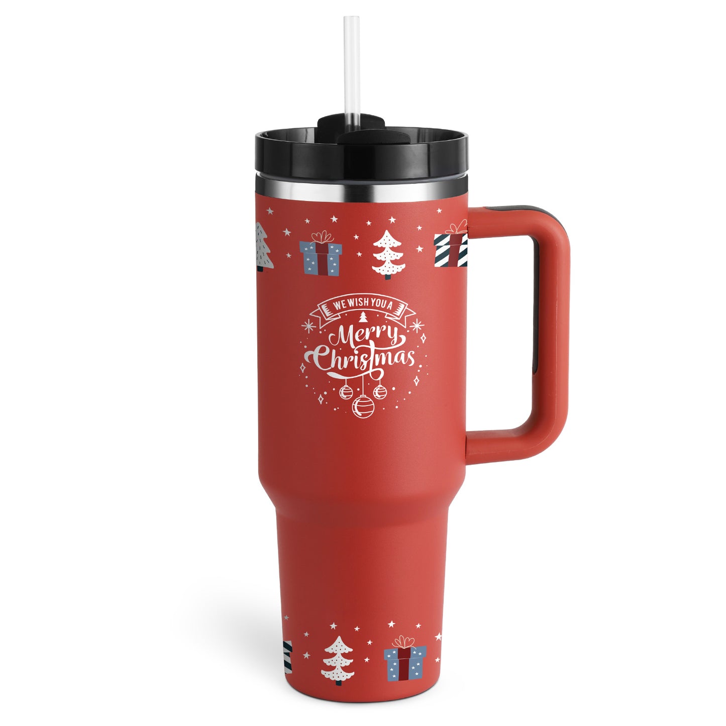 Tazza Termica 40 Oz con Manico e Cannuccia – Acciaio Inox, Spill-Proof, Isolata Sottovuoto, Perfetta per Caffè, Viaggi, Palestra e Ufficio