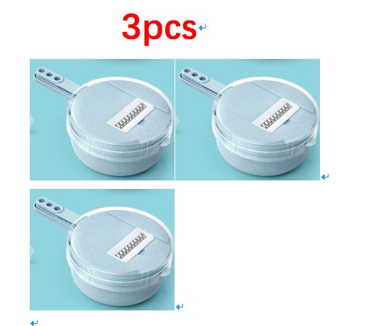 Mandolina 8 in 1 Multifunzione – Affettaverdure, Grattugia, Pela Patate, Tagliaverdure con Cestello Scolapasta