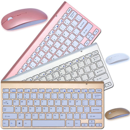 Kit Tastiera e Mouse Wireless 2.4G – Mini Combo Portatile per Laptop, PC, Smart TV e PS4