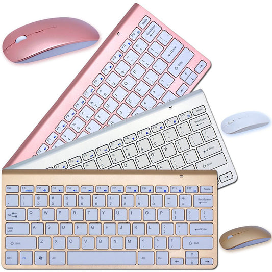 Kit Tastiera e Mouse Wireless 2.4G – Mini Combo Portatile per Laptop, PC, Smart TV e PS4