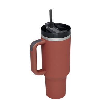 Tazza Termica 40 Oz con Manico e Cannuccia – Acciaio Inox, Spill-Proof, Isolata Sottovuoto, Perfetta per Caffè, Viaggi, Palestra e Ufficio