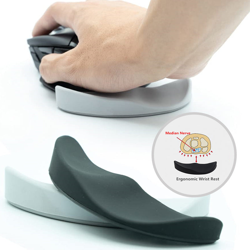Poggiapolsi Ergonomico per Mouse – Pad in Silicone Gel Antiscivolo, Supporto Polso per Ufficio e Gaming