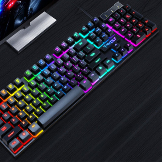Tastiera da Gaming USB Cablaggio – Retroilluminata, Tasti Flottanti e Ergonomica