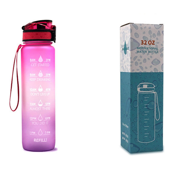 Borraccia Motivazionale 1L in Tritan con Indicatore Orario – Tappo a Scatto, Antiperdita, Ideale per Sport e Fitness