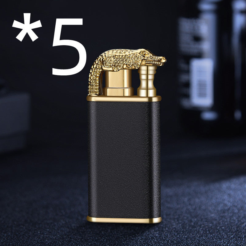 Accendino Antivento Doppia Fiamma in Metallo – Design Creativo Delfino, Drago e Tigre | Ricaricabile e Portatile