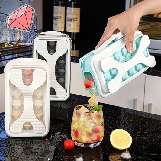 Stampo 2 in 1 per Cubetti e Palline di Ghiaccio – Bottiglia e Ice Maker in Silicone, Creativo per Cucina Estiva