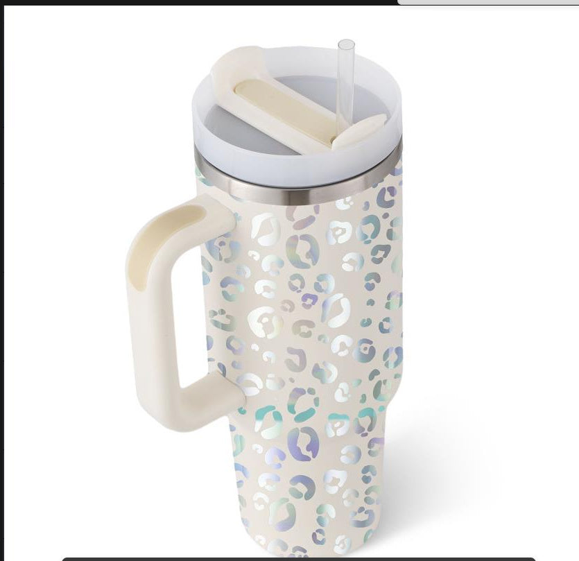 Tazza Termica 40 Oz con Manico e Cannuccia – Acciaio Inox, Spill-Proof, Isolata Sottovuoto, Perfetta per Caffè, Viaggi, Palestra e Ufficio
