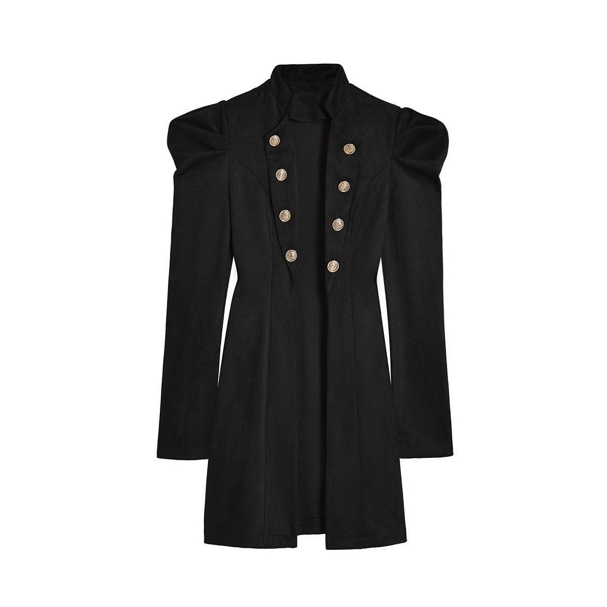 Cappotto Donna Elegante Doppiopetto in Suede – Vita Sagomata, Stile Commuting