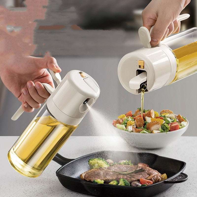 Bottiglia Spray 2 in 1 per Olio e Aceto – Dispenser per Cucina, BBQ e Cottura, Versatore e Nebulizzatore per Olio d’Oliva