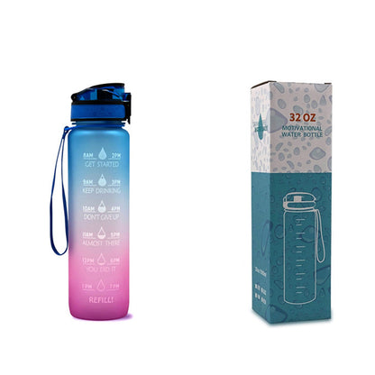 Borraccia Motivazionale 1L in Tritan con Indicatore Orario – Tappo a Scatto, Antiperdita, Ideale per Sport e Fitness