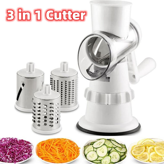 3 in 1 Affettaverdure Manuale e 2 in 1 Stampo Ghiaccio in Silicone – Grattugia, Mandolina, Sminuzzatore e Bottiglia Ice Ball Creativa per Cucina