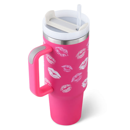 Tazza Termica 40 Oz con Manico e Cannuccia – Acciaio Inox, Spill-Proof, Isolata Sottovuoto, Perfetta per Caffè, Viaggi, Palestra e Ufficio