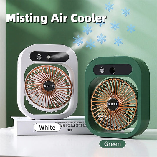 Ventilatore da Tavolo Rinfrescante 3 in 1 – USB, Portatile, Nebulizzatore e Umidificatore con 3 Velocità