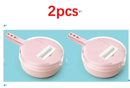 Mandolina 8 in 1 Multifunzione – Affettaverdure, Grattugia, Pela Patate, Tagliaverdure con Cestello Scolapasta