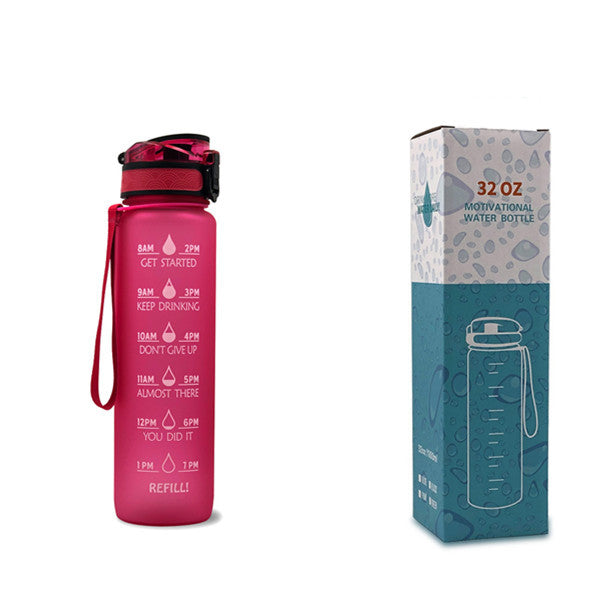 Borraccia Motivazionale 1L in Tritan con Indicatore Orario – Tappo a Scatto, Antiperdita, Ideale per Sport e Fitness