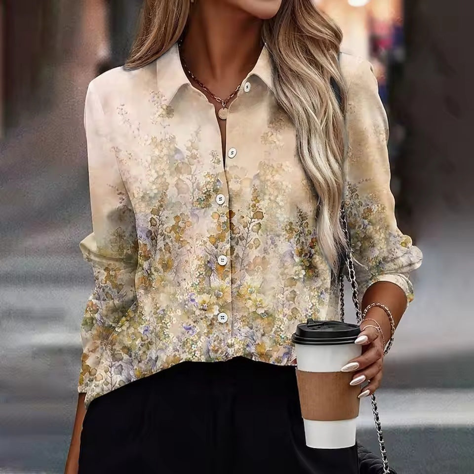 Camicia Floreale 3D da Donna, Elegante e Raffinata