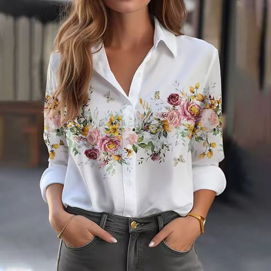 Camicia Floreale 3D da Donna, Elegante e Raffinata