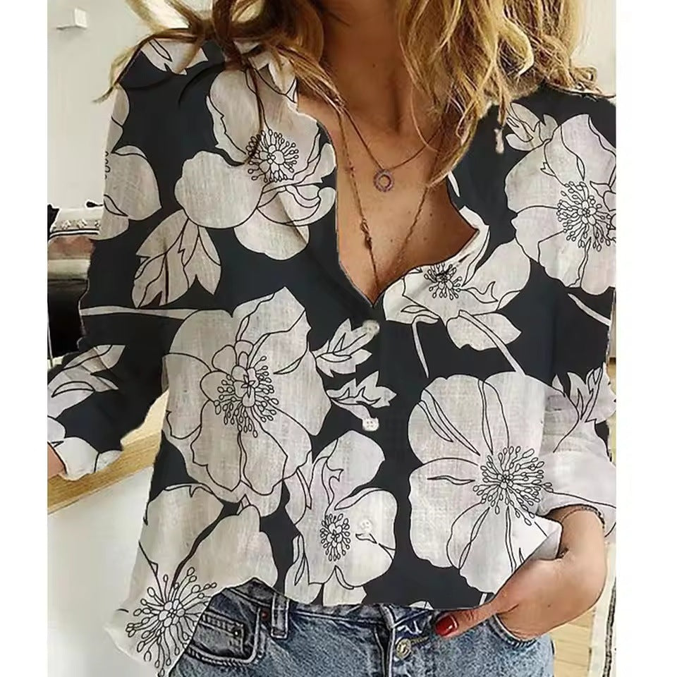 Camicia Floreale 3D da Donna, Elegante e Raffinata