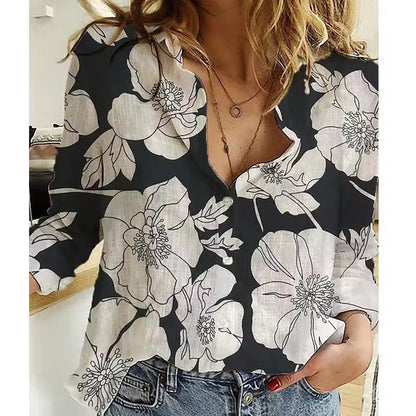 Camicia Floreale 3D da Donna, Elegante e Raffinata